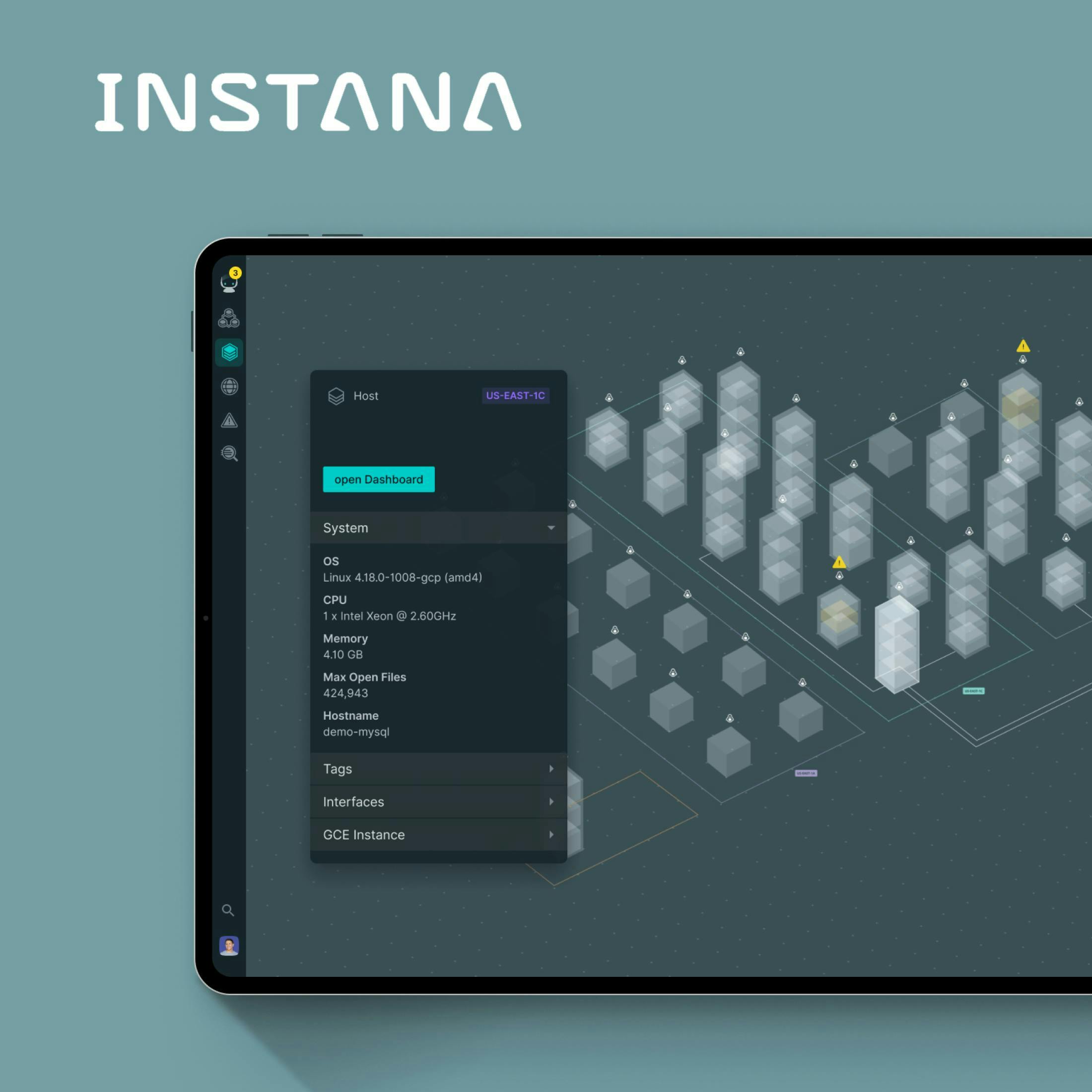 User Interface von Instana, einem Deep-Tech-Unternehmen